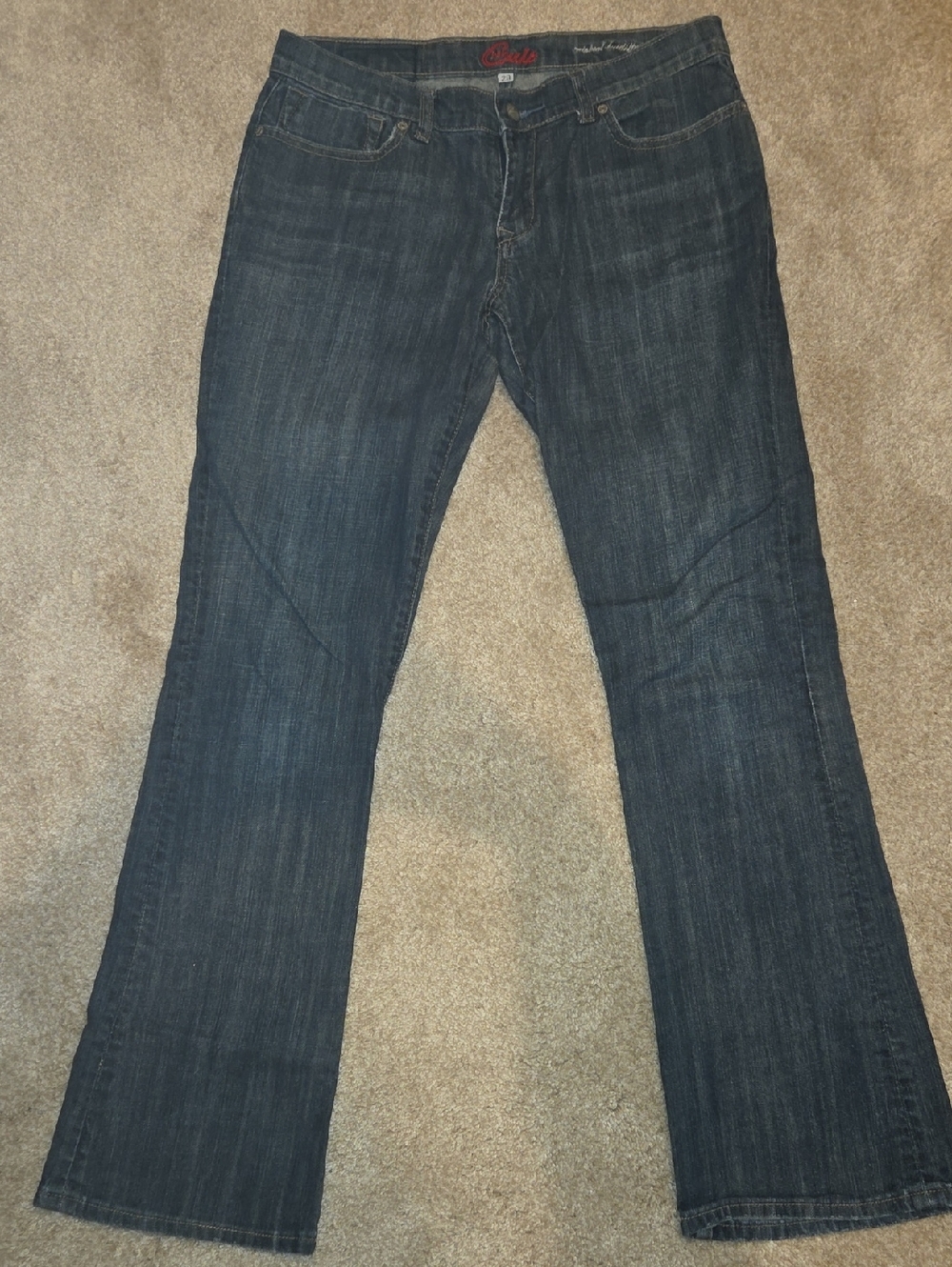 Blue Cult Womens Mid-rise Origional Buttlifter Bootcut Dark Blue Denim Jeans
